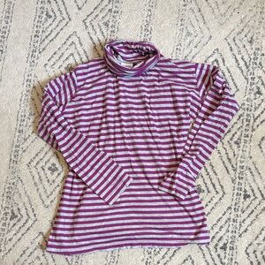 Columbia Purple and Gray Striped Women's Turtleneck